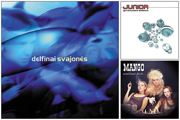 grupių Delfinai, Junior ir Mango albumų viršeliai, išleisti „Koja Records“ įrašų kompanijos