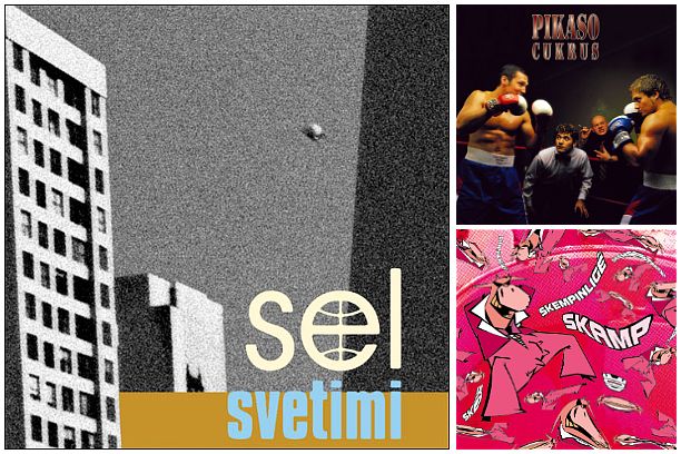 grupės SEL singlo ir grupių Pikaso bei Skamp albumų viršeliai, išleisti „Koja Records“ įrašų kompanijos